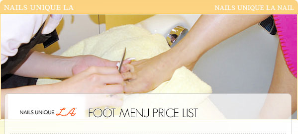 LA NAIL FOOT MENU