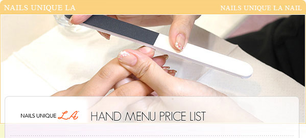 LA NAIL HAND MENU