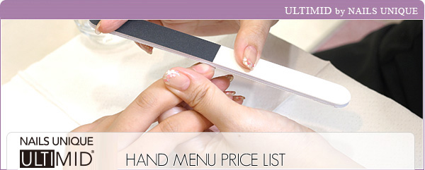HAND MENU PRICE LIST