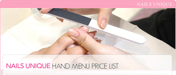 HAND MENU PRICE LIST